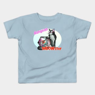 Cool black cat dungeon meowster in sunglasses Kids T-Shirt